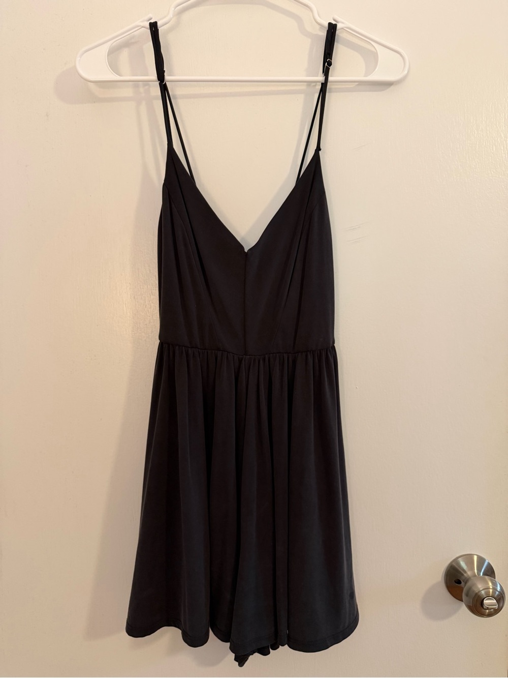 Urban Outfitters Black V-Neck Satin Slip Dress